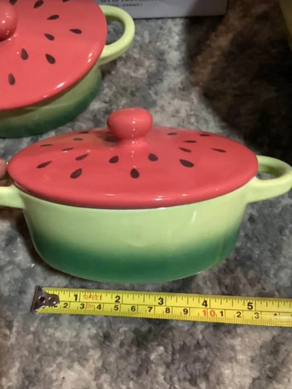 Watermelon ceramic serveware Coasters S/4, Martha Stewart Cocottes (2) Summer